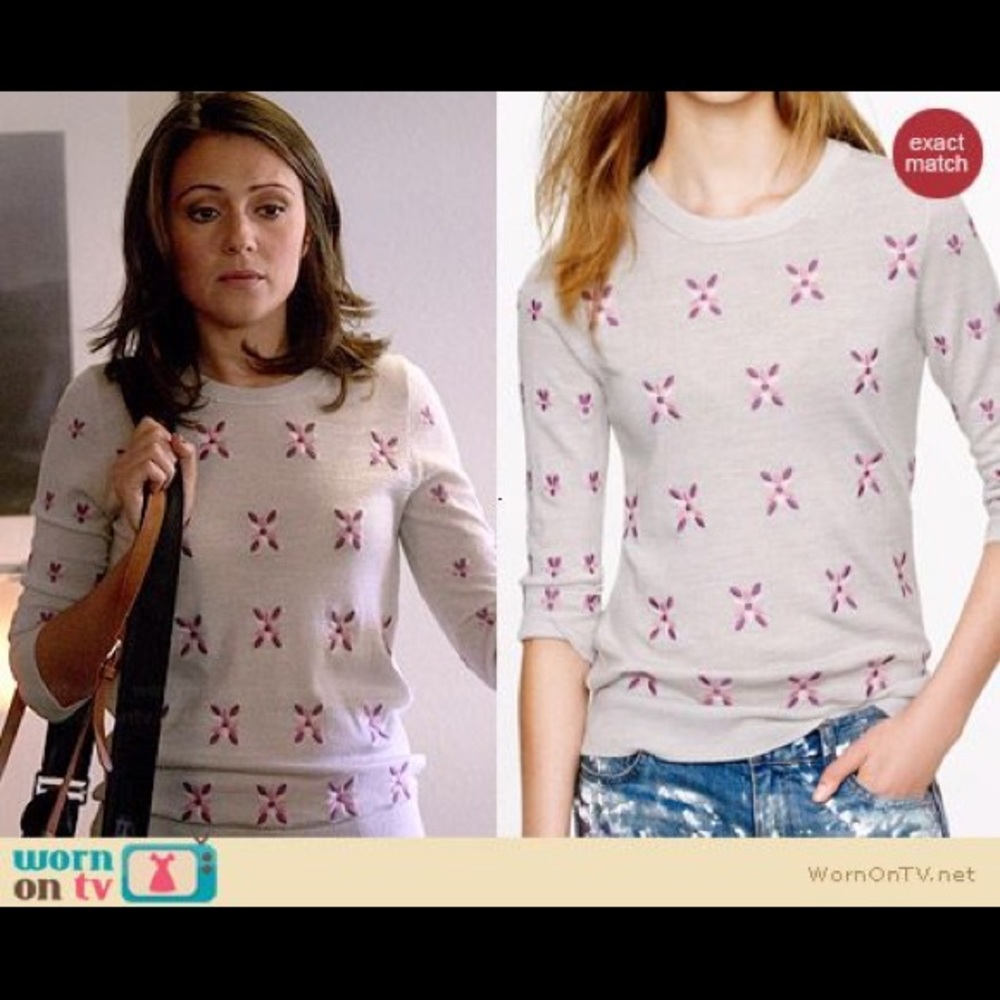 J. Crew Embroidered Wool Pullover